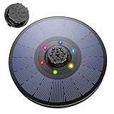 weemoment Solar-Springbrunnenpumpe mit LED – solarbetriebene Wasserbrunnenpumpe für Garten, Upgrade 4-in-1 Düse 3,5 W Solarbrunnen, 7 Arten von Wasserarten, für Vogelbad, Garten, Teich, Pool, Outdoor