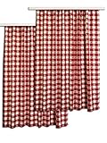 SeGaTeX home fashion Dekoschal „Karo in Rot“ 2-er-Pack/Set mit Reihband rot-Weiss Vorhang Übergardine