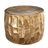 Invicta Interior Handgefertigter Couchtisch Organic Orient 55cm Gold Hammerschlag Design Wohnzimmertisch Tisch