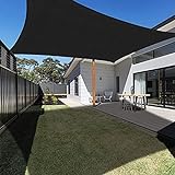 Ankuka Sonnensegel Wasserdicht 2x3m Schwarz Sonnensegel Rechteckig mit Seile Sonnensegel Balkon 98% UV Schutz Geeignet für Garten Terrasse und Camping