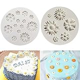Gänseblümchen Silikon Mould Silikonformen Dekoriere Mini-Blume Backen Chrysanthemen Blumen DIY Basteln Matte Handgefertigt Backform Set für Schokolade Fondant Seife Bastelprojekte und Kuchendekoration