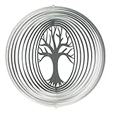 CIM Edelstahl Windspiel - Lebensbaum 200 - lichtreflektierend - Durchmesser: 20cm - inkl. Aufhängung