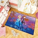 Disney Lizensiertes Produkt - Prinzessin ELSA Gefrorenes Spielteppich 133x95 cm - Blau - Teppich - Spielmatte für Kinderzimmer Home - Dekoratives, Spezielles Design, Rutschfester spielteppich