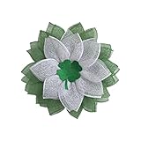 Weidenkranz 50 Cm St. PatrickDay Kranz Kleeblätter Dekoration Kranz Stoff Kunst Wandbehang Seiten Requisiten Makramee Ringe Metall（Grün)