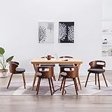 BULANED Esszimmerstühle 6 STK Esstisch Stühle, Stühle Esszimmer, Essstühle, Küchenstühle, Esszimmermã¶Bel, Stühle Set, Dining Chair, Dunkelgrau Bugholz und Stoff