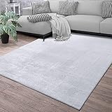 TT Home Teppich Wohnzimmer Kurzflor Einfarbig Modernes Design Waschbar, Farbe: Grau, Größe:160x220 cm