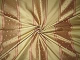 100 % Seiden-Taft, Jacquard-Stoff, Gold und Rot, 137,2 cm breit, Damast-Stoff TAF#SJ7[2]