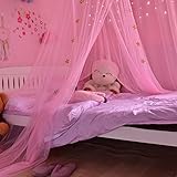 Pomrone Kinderbett Baldachin, Betthimmel-Bettvorhänge mit Traumschmetterlingen, Kuppelnetz Bettzelt Himmelbett Dekoration für Babybett, Kinderbett und Erwachsenenbetten