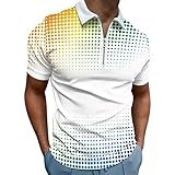 vohiko Poloshirt Herren Kurzarm Atmungsaktiv Polohemd mit Reißverschluss Freizeit Businesshemd Männer Tshirt Sommerhemd