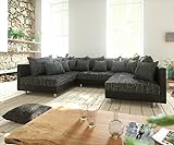 DELIFE Couch Clovis Schwarz Wohnlandschaft modulares Sofa aus Modulsystem
