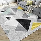 DJHWWD Waschbarer Teppich Wohnzimmer grau Rugs Washable Kleiner Teppich Abstrakte Geometrie im Wohnzimmer 200x300CM