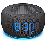 DOUMOSH Bluetooth Wecker mit Radio, Full Range Display Dimmer, Bluetooth-Lautsprecher, Farbige Nachtlicht, Netzbetrieb Digitaler Radiowecker für das Schlafzimmer