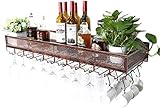 Temkin Weinregale, Weinregal Wandhalter Metall Vintage Weinflaschenhalter Freistehender hängender Weinglashalter Rustikaler Weinhalter Wandmontierter Weinkühle