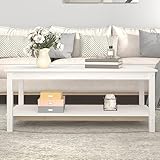 TALCUS Möbel mit Couchtisch weiß 110x55x45 cm Kiefer massiv