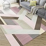 Kunsen Teppich rund kinderzimmer Abstrakte Geometrie Anti Rutsch und Anti Fouling deko Schlafzimmer Teppich Multicolor fußbodenheizung Teppich kinderzimmerteppich Junge Landhaus deko Teppich 150X220C