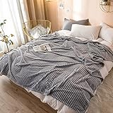 Flanell Kuscheldecke Sofadecke, warme und weiche Wohndecke Sofaüberwurf Decke, TV Decke, Couchdecke, Tagesdecke, flauschig 200 x 230 cm Grau Schlafdecke