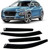 HMLTD 4 Stück Auto Windabweiser Regenabweiser Für Hyundai Kona Encino Kauai 2017-2022, Wasserdicht Beschlagfrei Seitenfenster Lüftungsblende Sonne Deflector