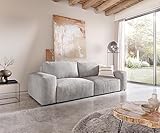 DELIFE Big-Couch Lanzo L Cord Silbergrau 260x110 cm