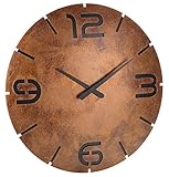 TFA Dostmann 60.3536 Contour Design Funk-Wanduhr (Rost-Optik, Schwarze Ziffern)