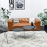 JVmoebel American Style Chesterfield Sofa Couch Leder Polster Dreisitzer Braun