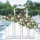 4Pcs weiße Blume Boden Stand Metall Säule Blume Stand Blumensäule Rack Blumenarrangement für Hochzeit/Party Ort Dekor Abendessen Mittelstück
