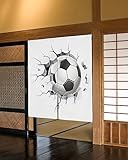 NYCUBE Fußball-Wandriss-Fußball-weißer japanischer Türvorhang, Restaurant, Küche, Eingangsbereich, Trennvorhänge, maßgeschneiderter halber Vorhang 85x150cm