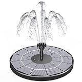 3.5W Solar Springbrunnen für Außen Eingebaute 1500 mAh Batterie, Solarbrunnen für Draussen, Solar Teichpumpe mit 10 Fontänenstile Solar Schwimmender Fontäne Pumpe für Garten,Teich,Vogel-Bad