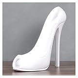 High-Heel-Schuh-Weinhalter, Flaschenregal, Aufbewahrungsständer auf der Theke, stilvolles Weinregal für Gesprächsstarter, dekoratives Regal für Weihnachtsfeier, Zuhause, Büro, Bar (Farbe: Weiß)