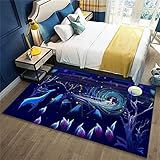 Teppich kinderzimmer Decoration Bedroom Haushalt Nachttisch Teppich lila-Blaue Cartoon-Dekoration weich und rutsch fest Teppich Badezimmer 70X140CM