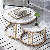 ARMOQ Minimalistischer Kreativer Couchtisch, Runde Nistendtabelle 2-Teilige Stapelbare Elegante Kaffeetische Wohnzimmer Lounge Set/D60 D45