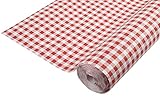 Pronappe Tischdecke R482570I Einweg-Tischdecke aus Damastpapier Länge 25m Breite 1,20m (pro Rolle) Farbe Vichy rot Damastpapier mit universellem Muster schick und klassisch