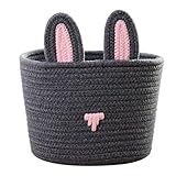 Dabeigouzzhiwl kiste, Baumwollseil gewebt Lagerkorb Box Kaninchen Aufbewahrungsbox Kinderzimmer Kosmetik Home Decoration