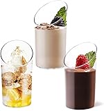 KAHEIGN 100Pcs Mini Dessertbecher Dessertschalen, 75ml Dessertschalen Plastik Runde Desserttasse, Klare Wiederverwendbare Servierschale für Dessert Pudding Mousse (8,5 x 4,5 cm)