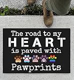 Fußmatte für den Innenbereich,   Fußmatte, Heimdekoration, The Road to My Heart is Paved with Pawprints Area Rugs Housewarming Gifts Home Decor 24'x36'