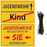 2 Stück Schild zur Jugendweihe Deko 30x20cm Lustige Geschenke für Teenager Jugendliche zum Geburtstag Türschild Wandschild als Zimmer Deko für Mädchen Junge