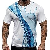 Herren Frühjahr und Sommer Urlaub Casual Retro Distressed Alle Teile Leopardenmuster T-Shirts Rundhals Kurzarm-Oberteile Uhren Uhr