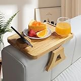 BELO VALE Couch-Arm-Tisch – robustes Gummi-Holz, zusammenklappbar, Sofatablett, Tisch, Clip auf Beistelltisch