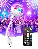 Discokugel 2-IN-1, Discolicht Partylicht Nachtlicht LED mit Akustisch aktivierten Modi und Drahtlose Fernbedienung, Walliebe 360° Disco Partybeleuchtung für Kinder Party Feiertage Hochzeit