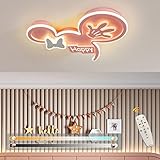 HWCX-LICHT LED Deckenleuchte Kinderzimmer Mädchen Zimmerlampe Decke Deko Lampe, 45W Mickey Kinderlampe Dimmbare Deckenlampe mit Fernbedienung, 4050lm, für Schlafzimmer Mädchenzimmer Babyzimmer, Rosa
