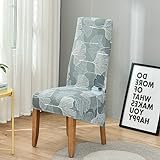 DHESSO XL Size Hochlehner-Stuhlhussen mit Blumenmuster für Esszimmer-Stuhlschoner, elastisch, solide, staubdicht, Stretch-Stuhlhusse, Farbe, 6,1 Stück