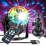 Xpertance | Deluxe LED Discokugel Kinder – Diskokugel musikgesteuert – 7 Farben Diskolichteffekt + 4M USB Kabel - Partylicht + Fernbedienung