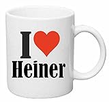 Kaffeetasse I Love Heiner Keramik Höhe 9,5cm ? 8cm in Weiß