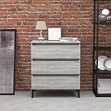 RAUGAJ Sideboard grau Sonoma 60x35x69cm Engineered Wood, Artikelfarbe - Grau sonoma
