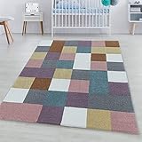 SIMPEX KinderTeppich, Kariert Design, Teppich Bunt, 80 x 150 cm, Teppich für Kinder, Teppich Kinderzimmer