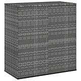 Makastle Auflagenbox PP Rattan Optik Gartenbox Gartentruhe Auflagen Kissen Garten Box mit Deckel, Aufbewahrungsbox Garten Auflagenbox Kissenbox für Outdoor Geeignet, 100x49x103,5 cm Grau