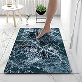 Badezimmerteppich, Badematte Rutschfest, Duschmatte Rutschfest, Duschvorleger, Badvorleger Badteppich Rutschfest Waschbar Teppich Badezimmer, Bathroom Mat, Bath Mat Mats, Bad Teppich, Grün-100x160cm