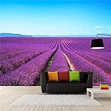 Tapetenmuster Frische und Natürliche Landschaft Wunderschöne Lavendelblüten 3d Tapete Wanddekoration fototapete wandbild Schlafzimmer Wohnzimmer-300cm×210cm