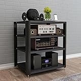 OQHAIR Audio-Rack, Medienständer Und Komponentenschrank Für Spielekonsolen, Kabelboxen, HiFi-Stereo-Geräte