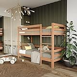Krok Wood Etagenbett Kinderbett Doppelbett Jugendbett Sydney aus Massivholz in Buche 90×200×160 cm