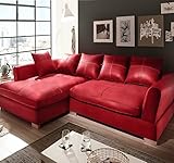 HUIJK Schlafsofa Design Couchgarnitur Rot Big Sofa K-Leder EckSofa Wohnlandschaft Megasofa Rechts